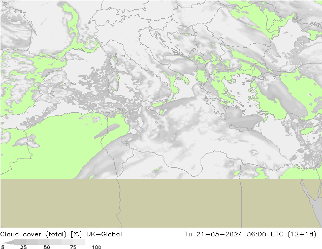 zachmurzenie (suma) UK-Global wto. 21.05.2024 06 UTC
