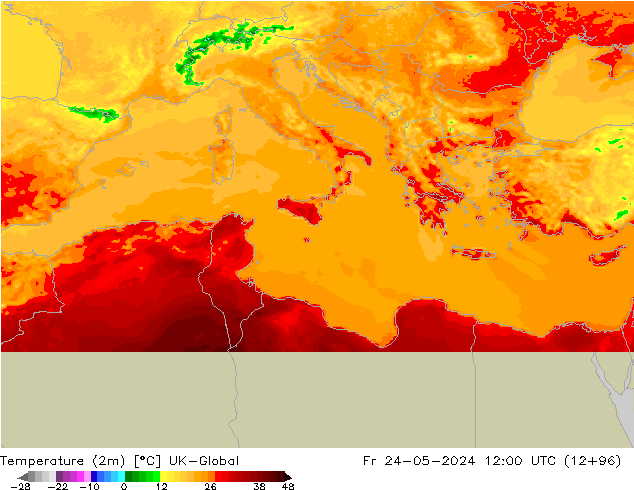 Temperatura (2m) UK-Global Sex 24.05.2024 12 UTC