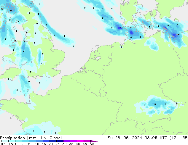 Precipitación UK-Global dom 26.05.2024 06 UTC