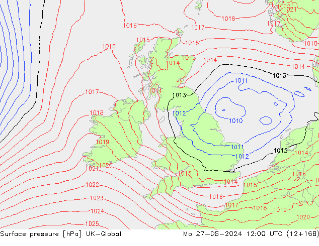 pression de l'air UK-Global lun 27.05.2024 12 UTC