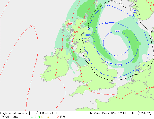 High wind areas UK-Global Th 23.05.2024 12 UTC