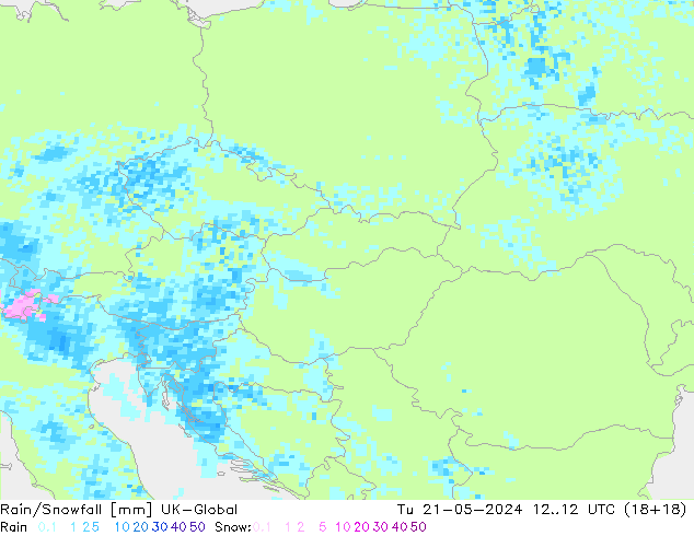 Rain/Snowfall UK-Global Ter 21.05.2024 12 UTC