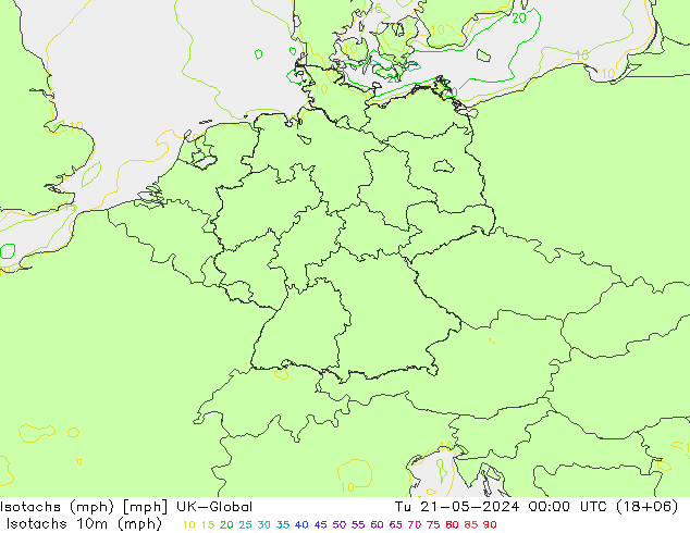 Isotachen (mph) UK-Global Di 21.05.2024 00 UTC
