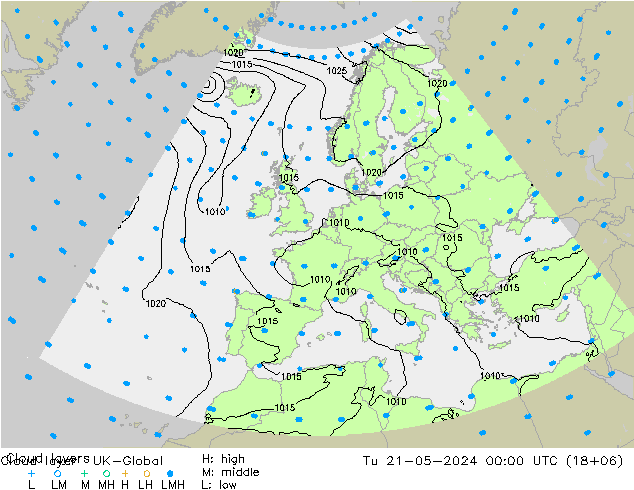 Wolkenlagen UK-Global di 21.05.2024 00 UTC
