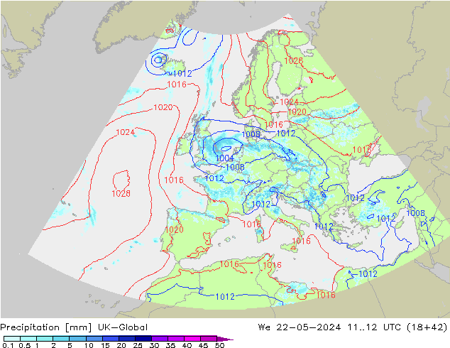 Srážky UK-Global St 22.05.2024 12 UTC