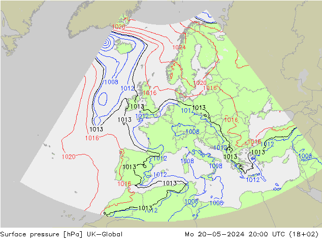 pressão do solo UK-Global Seg 20.05.2024 20 UTC