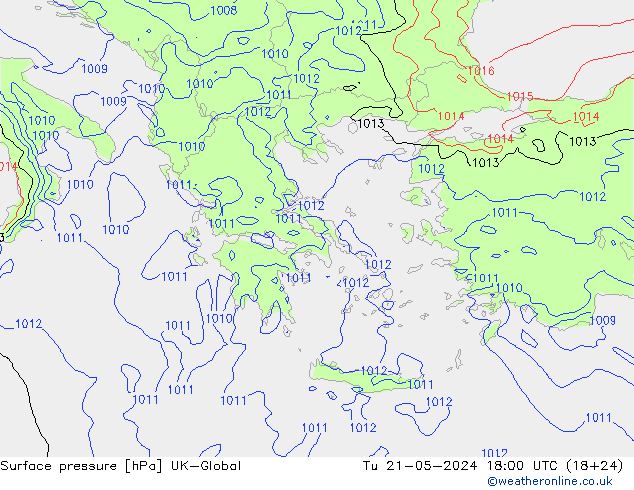 Luchtdruk (Grond) UK-Global di 21.05.2024 18 UTC