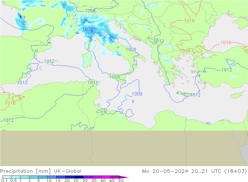 precipitação UK-Global Seg 20.05.2024 21 UTC