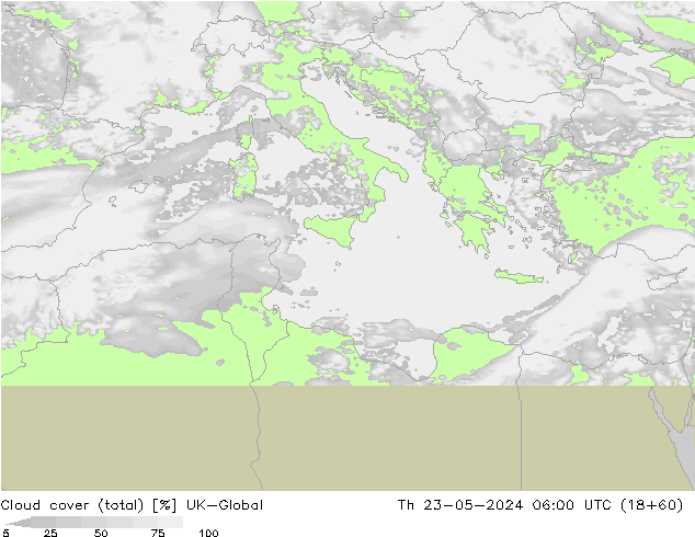 zachmurzenie (suma) UK-Global czw. 23.05.2024 06 UTC