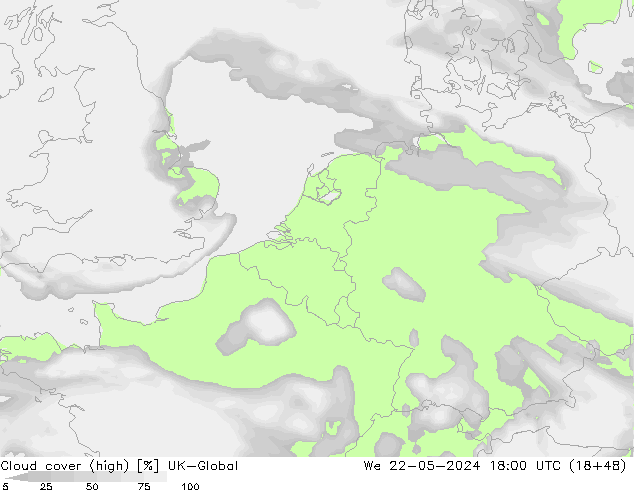 Bulutlar (yüksek) UK-Global Çar 22.05.2024 18 UTC