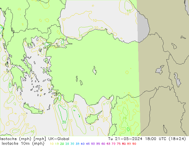 Isotaca (mph) UK-Global mar 21.05.2024 18 UTC