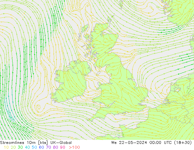 ветер 10m UK-Global ср 22.05.2024 00 UTC