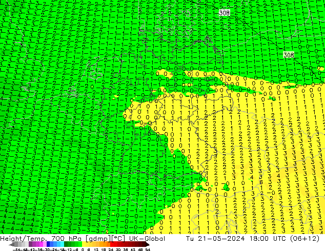 Geop./Temp. 700 hPa UK-Global mar 21.05.2024 18 UTC