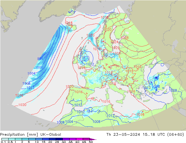 Precipitazione UK-Global gio 23.05.2024 18 UTC