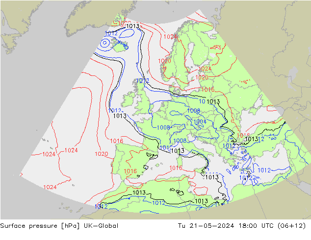 Pressione al suolo UK-Global mar 21.05.2024 18 UTC