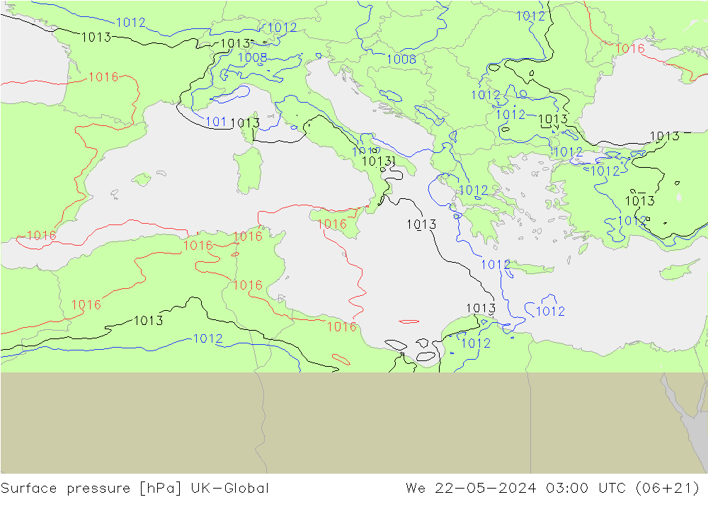 Yer basıncı UK-Global Çar 22.05.2024 03 UTC