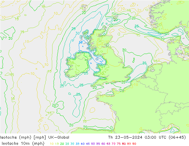 Isotaca (mph) UK-Global jue 23.05.2024 03 UTC
