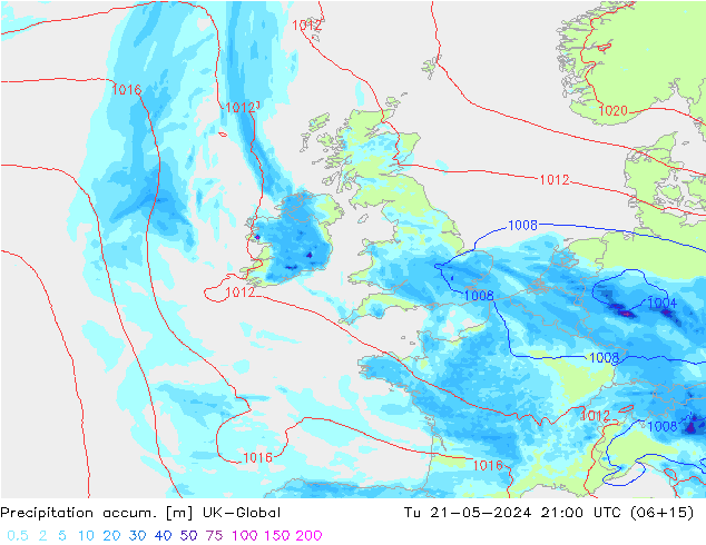 Precipitation accum. UK-Global  21.05.2024 21 UTC
