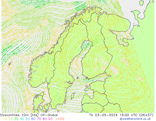 Rüzgar 10m UK-Global Per 23.05.2024 15 UTC