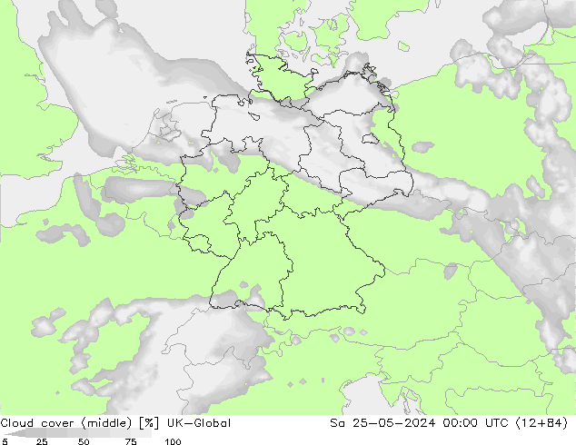 Cloud cover (middle) UK-Global Sa 25.05.2024 00 UTC