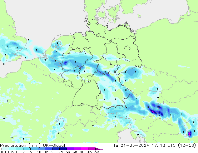 Niederschlag UK-Global Di 21.05.2024 18 UTC