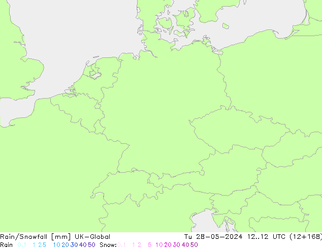 Regen/Schneefall UK-Global Di 28.05.2024 12 UTC