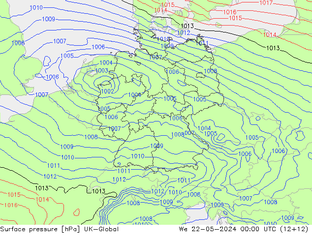 приземное давление UK-Global ср 22.05.2024 00 UTC