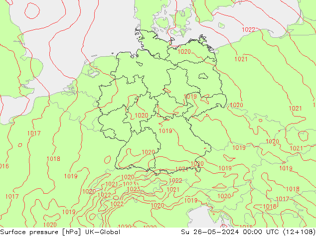 Luchtdruk (Grond) UK-Global zo 26.05.2024 00 UTC