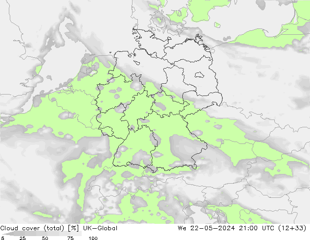 Bulutlar (toplam) UK-Global Çar 22.05.2024 21 UTC
