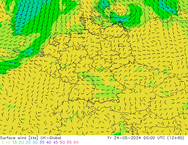 Vento 10 m UK-Global Sex 24.05.2024 00 UTC