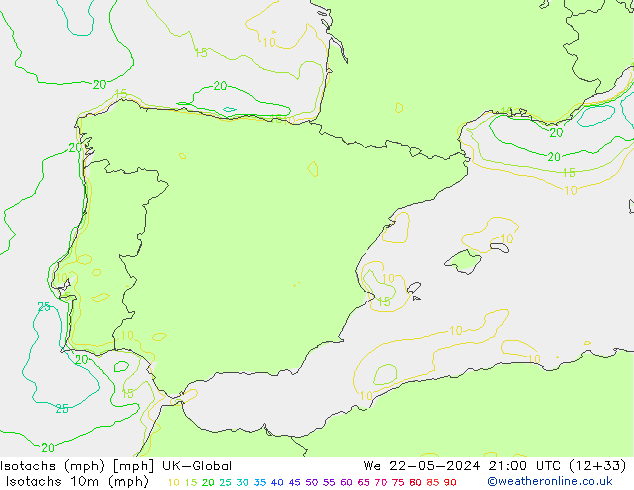Isotachs (mph) UK-Global Qua 22.05.2024 21 UTC