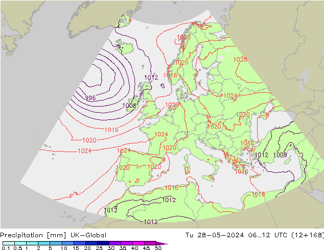 Niederschlag UK-Global Di 28.05.2024 12 UTC