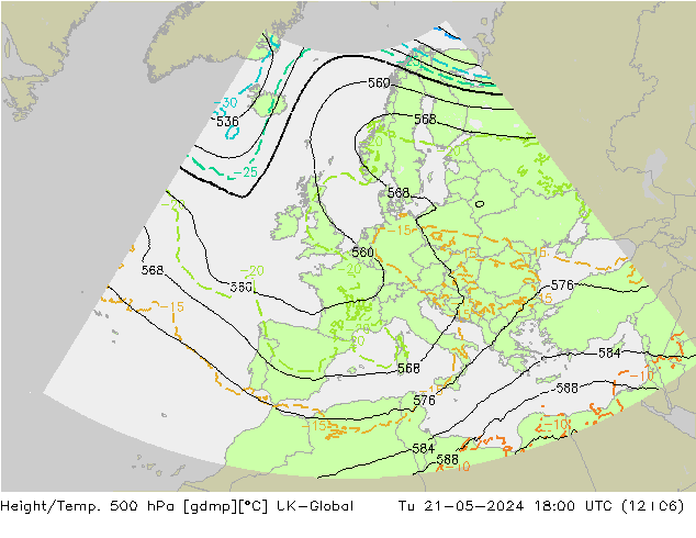 Hoogte/Temp. 500 hPa UK-Global di 21.05.2024 18 UTC
