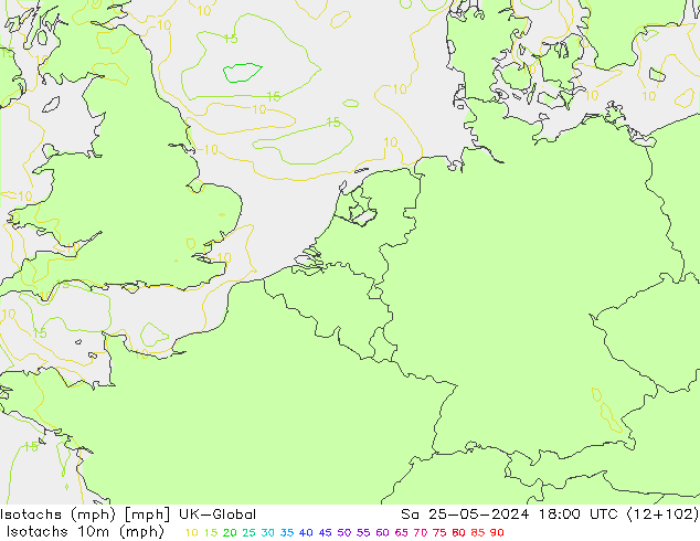 Isotachs (mph) UK-Global So 25.05.2024 18 UTC