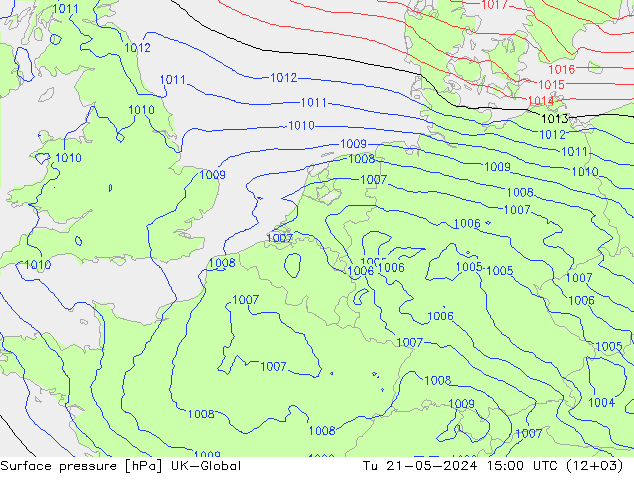 pression de l'air UK-Global mar 21.05.2024 15 UTC