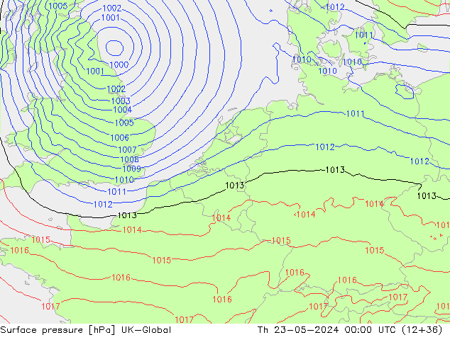 Yer basıncı UK-Global Per 23.05.2024 00 UTC