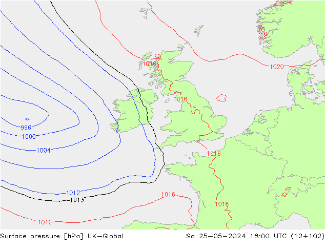Luchtdruk (Grond) UK-Global za 25.05.2024 18 UTC