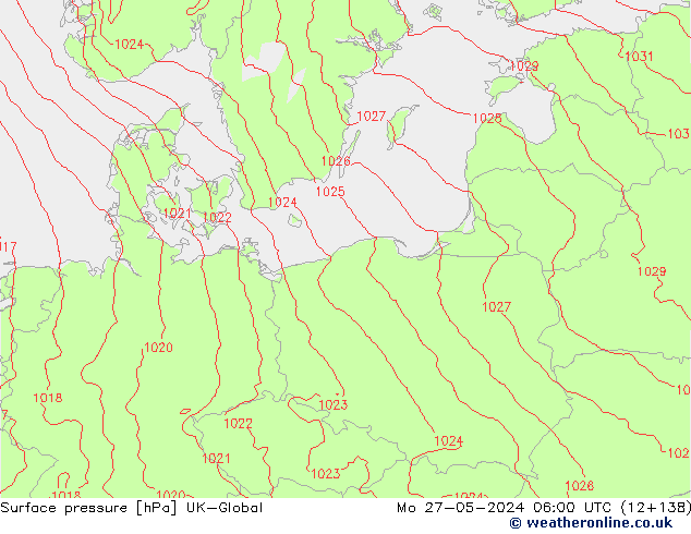 Luchtdruk (Grond) UK-Global ma 27.05.2024 06 UTC