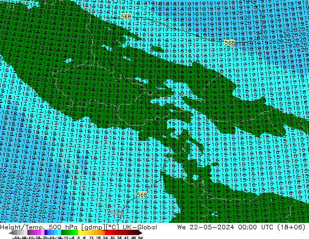 Height/Temp. 500 hPa UK-Global Qua 22.05.2024 00 UTC