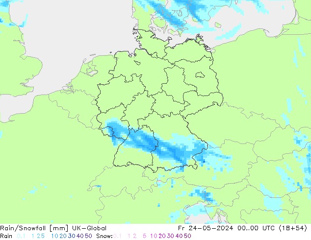 Rain/Snowfall UK-Global  24.05.2024 00 UTC