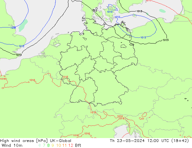 High wind areas UK-Global gio 23.05.2024 12 UTC