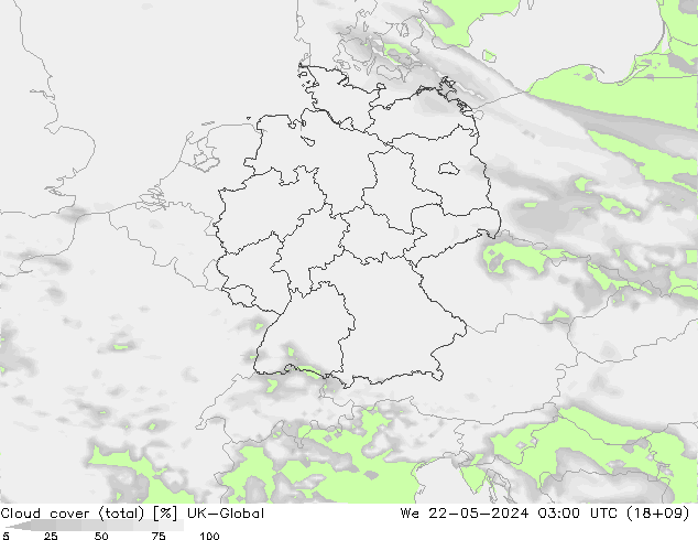 Wolken (gesamt) UK-Global Mi 22.05.2024 03 UTC