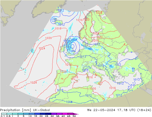 降水 UK-Global 星期三 22.05.2024 18 UTC