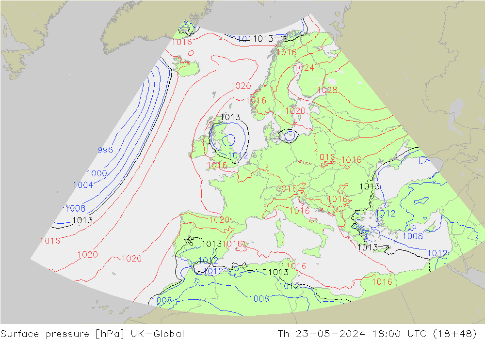 pressão do solo UK-Global Qui 23.05.2024 18 UTC