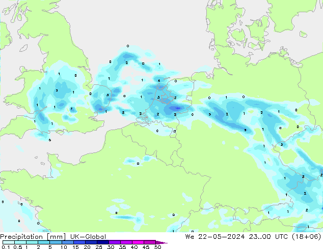 Precipitation UK-Global We 22.05.2024 00 UTC
