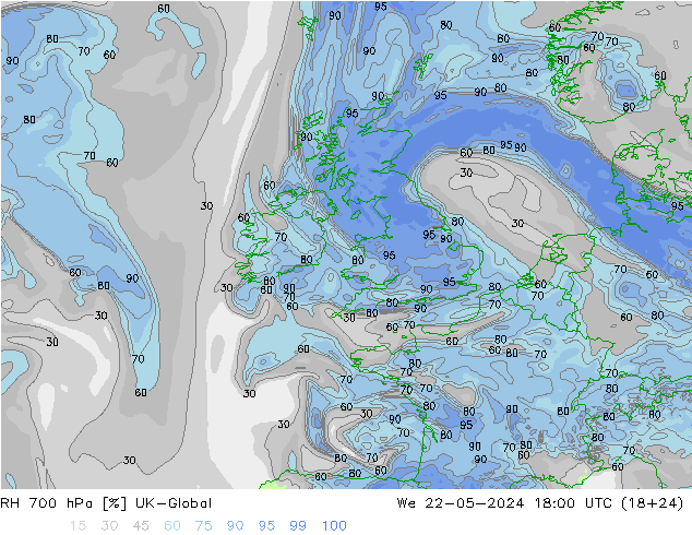 RV 700 hPa UK-Global wo 22.05.2024 18 UTC