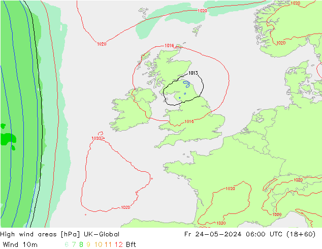 High wind areas UK-Global Pá 24.05.2024 06 UTC