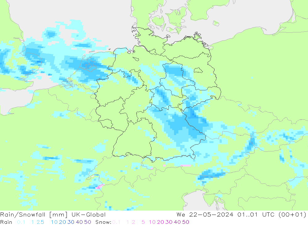 Lluvia/nieve UK-Global mié 22.05.2024 01 UTC