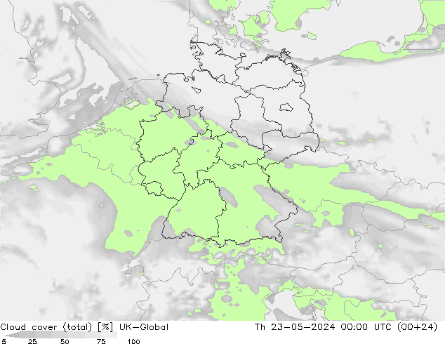 Bulutlar (toplam) UK-Global Per 23.05.2024 00 UTC