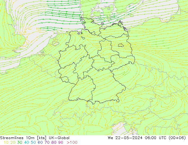 风 10m UK-Global 星期三 22.05.2024 06 UTC